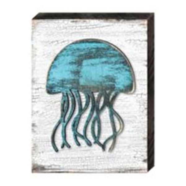 Designocracy Jellyfish Art on Board Wall Decor Wood 9851318